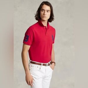 Polo Ralph Lauren Big Pony Cotton Mesh Red Polo Shirt Men’s Large, Short Sleeve